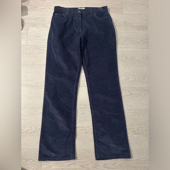 House of Bruar Womens Corduroy Pants Blue Straight Leg Size 14 - Picture 2 of 6